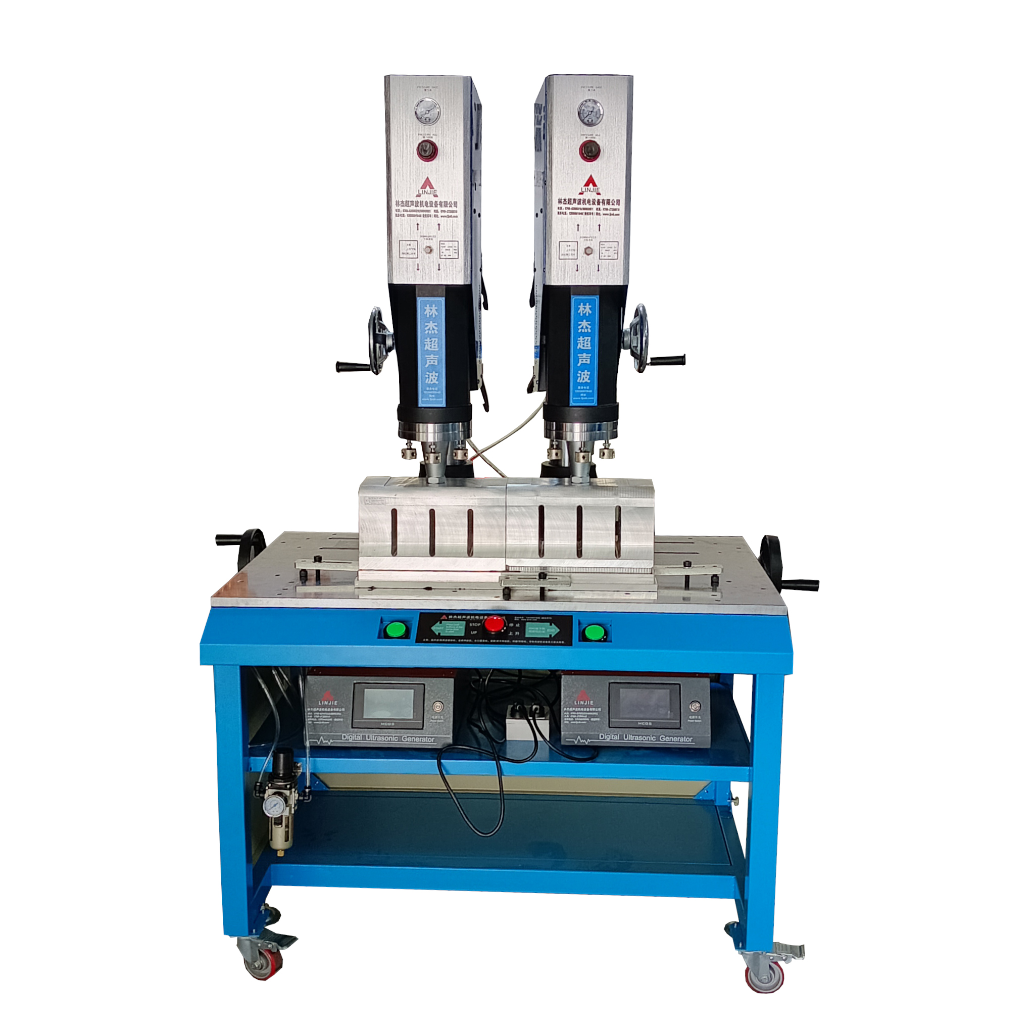 China source manufacturer double head ultrasonic welding machine dedicated to UAV shell welding